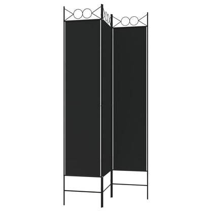 Black Fabric 3-Panel Room Divider - 120x200 cm Privacy Screen