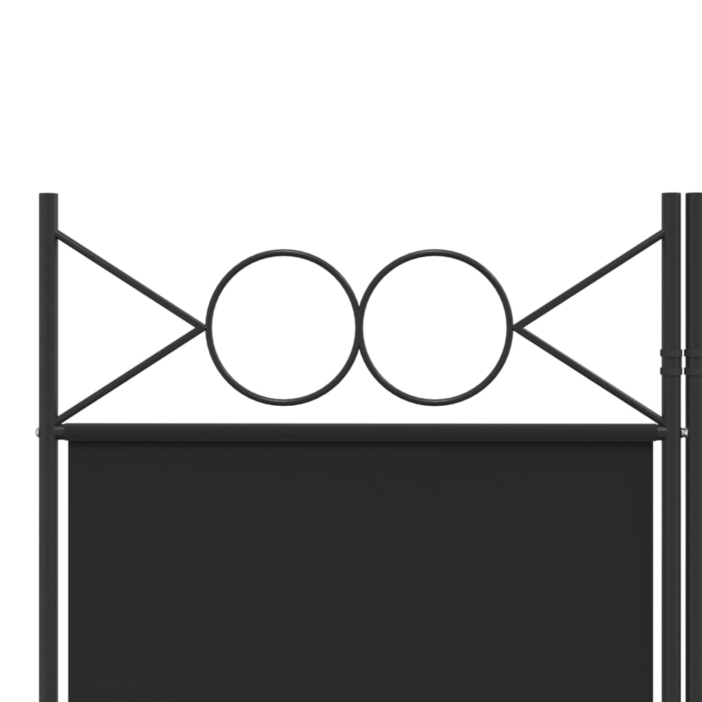 Black Fabric 3-Panel Room Divider - 120x200 cm Privacy Screen