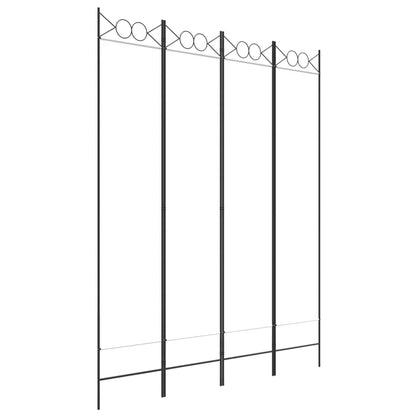 White Fabric 4-Panel Room Divider, 160x200 cm - Elegant Privacy