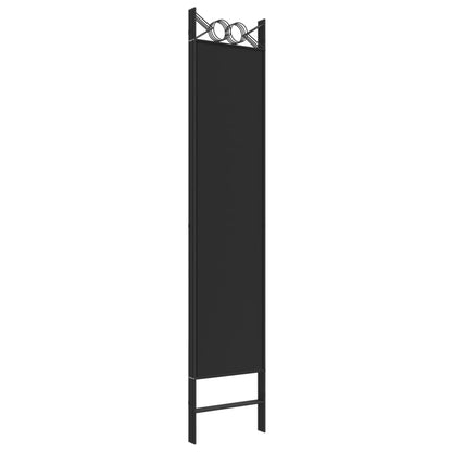 Elegant Black Fabric 4-Panel Room Divider - 160x200 cm