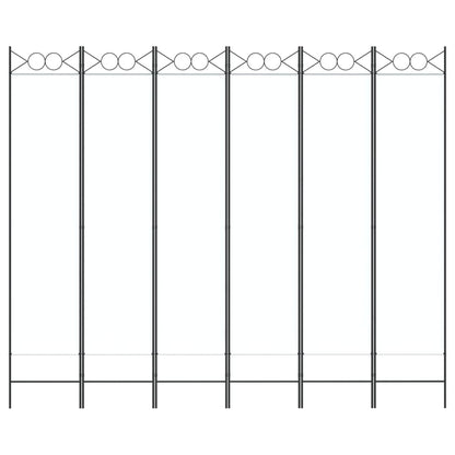 White Fabric 6-Panel Room Divider - 240x200 cm Privacy Screen