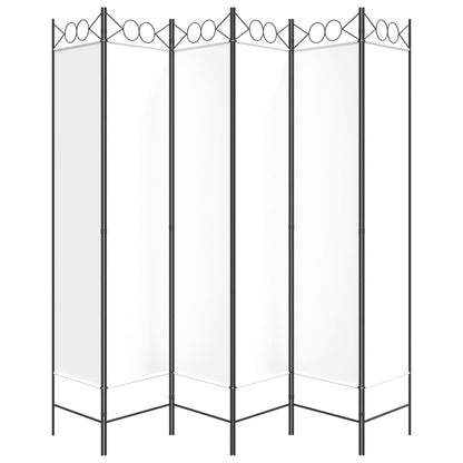 White Fabric 6-Panel Room Divider - 240x200 cm Privacy Screen