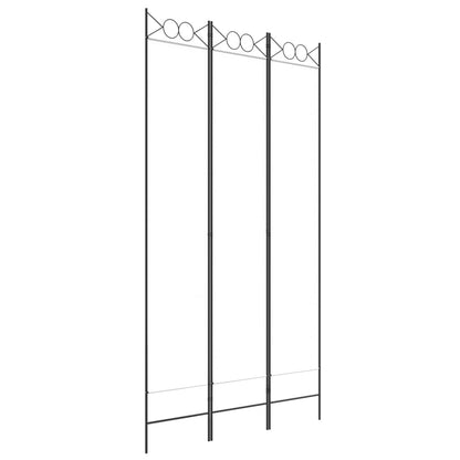 Elegant White Fabric 3-Panel Room Divider, 120x220 cm