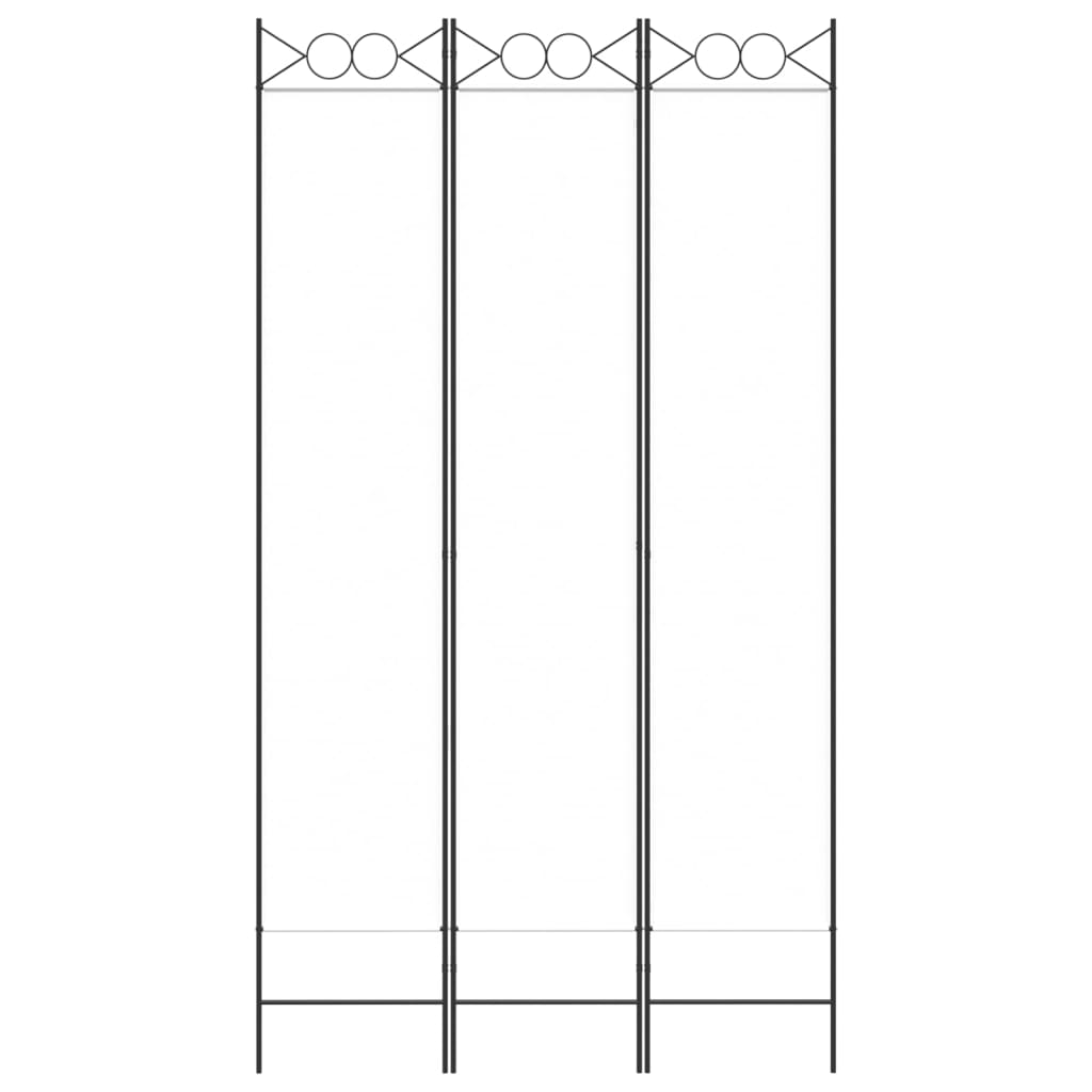 Elegant White Fabric 3-Panel Room Divider, 120x220 cm