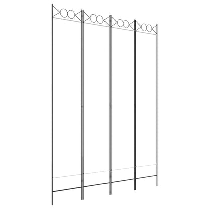 Elegant White Fabric 4-Panel Room Divider 160x220 cm
