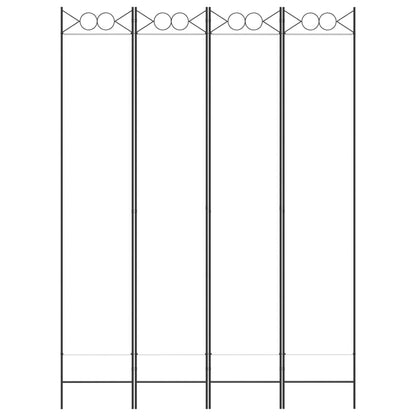 Elegant White Fabric 4-Panel Room Divider 160x220 cm