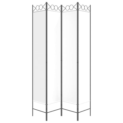 Elegant White Fabric 4-Panel Room Divider 160x220 cm