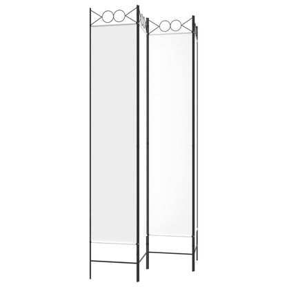 Elegant White Fabric 4-Panel Room Divider 160x220 cm