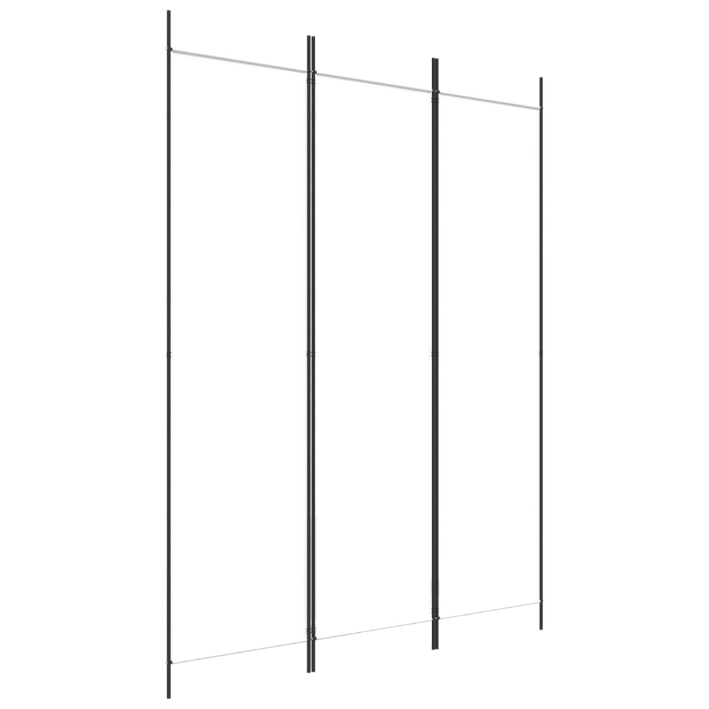 White Fabric 3-Panel Room Divider, 150x200 cm - Elegant Privacy Screen