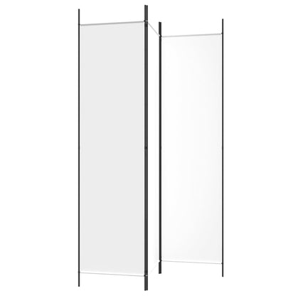 White Fabric 3-Panel Room Divider, 150x200 cm - Elegant Privacy Screen