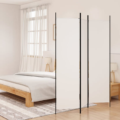 White Fabric 3-Panel Room Divider, 150x200 cm - Elegant Privacy Screen