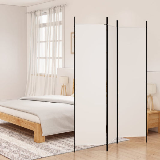 White Fabric 3-Panel Room Divider, 150x200 cm - Elegant Privacy Screen