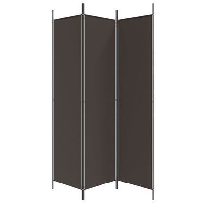 Brown 3-Panel Fabric Room Divider, 150x200 cm