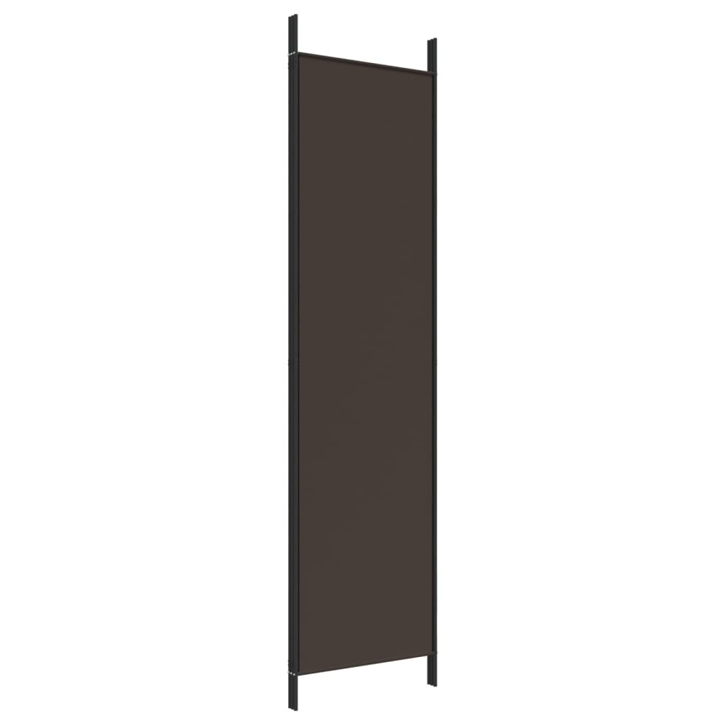 Brown 3-Panel Fabric Room Divider, 150x200 cm