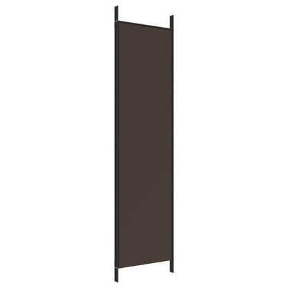 Brown 3-Panel Fabric Room Divider, 150x200 cm