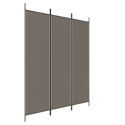 Anthracite Fabric 3-Panel Room Divider, 150x200 cm