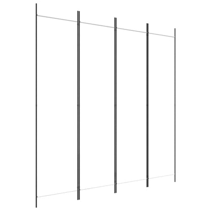 White 4-Panel Fabric Room Divider, 200x200 cm - Elegant Privacy