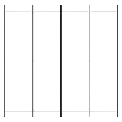 White 4-Panel Fabric Room Divider, 200x200 cm - Elegant Privacy