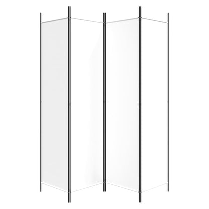 White 4-Panel Fabric Room Divider, 200x200 cm - Elegant Privacy