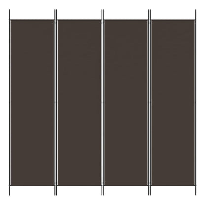 Elegant Brown Fabric 4-Panel Room Divider, 200x200 cm