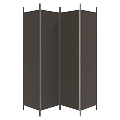 Elegant Brown Fabric 4-Panel Room Divider, 200x200 cm