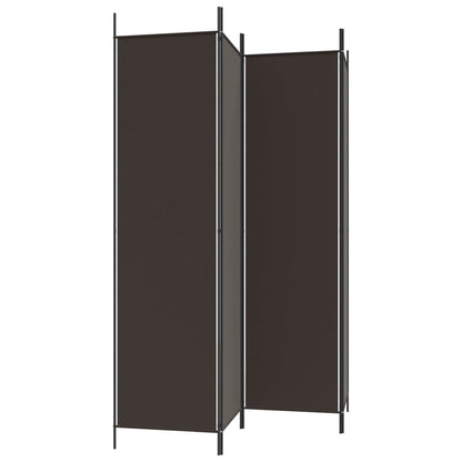 Elegant Brown Fabric 4-Panel Room Divider, 200x200 cm