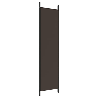 Elegant Brown Fabric 4-Panel Room Divider, 200x200 cm