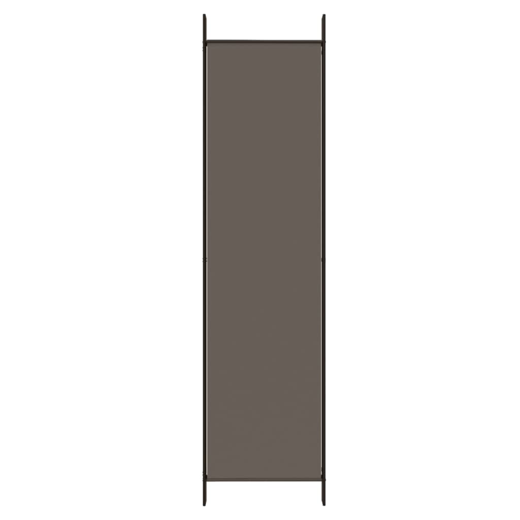 Anthracite Fabric 4-Panel Room Divider, 200x200 cm