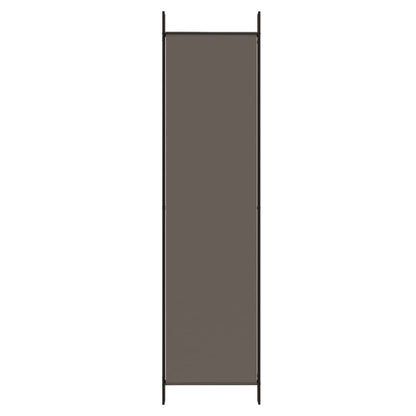 Anthracite Fabric 4-Panel Room Divider, 200x200 cm