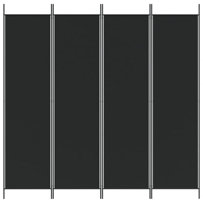 4-Panel Black Fabric Room Divider 200x200 cm: Stylish Privacy Solution