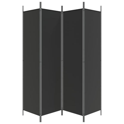 4-Panel Black Fabric Room Divider 200x200 cm: Stylish Privacy Solution