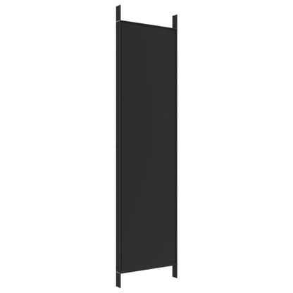 4-Panel Black Fabric Room Divider 200x200 cm: Stylish Privacy Solution