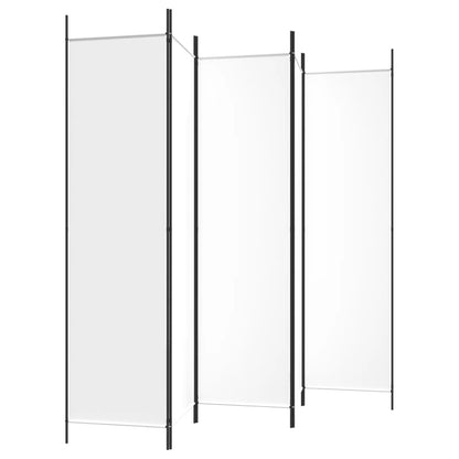 White 5-Panel Fabric Room Divider 250x200 cm - Stylish Privacy Screen