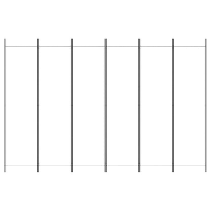 White Fabric 6-Panel Room Divider - 300x200 cm
