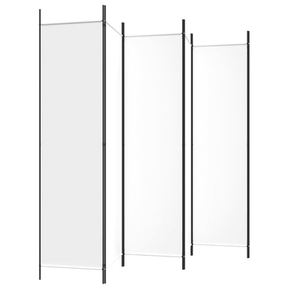 White Fabric 6-Panel Room Divider - 300x200 cm