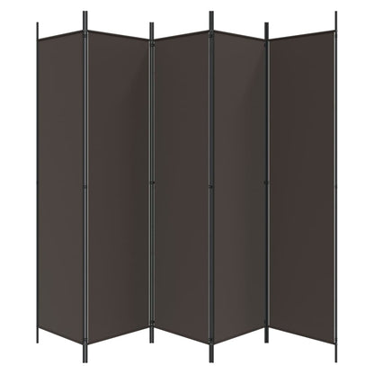 Brown Fabric 6-Panel Room Divider, 300x200 cm