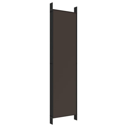 Brown Fabric 6-Panel Room Divider, 300x200 cm