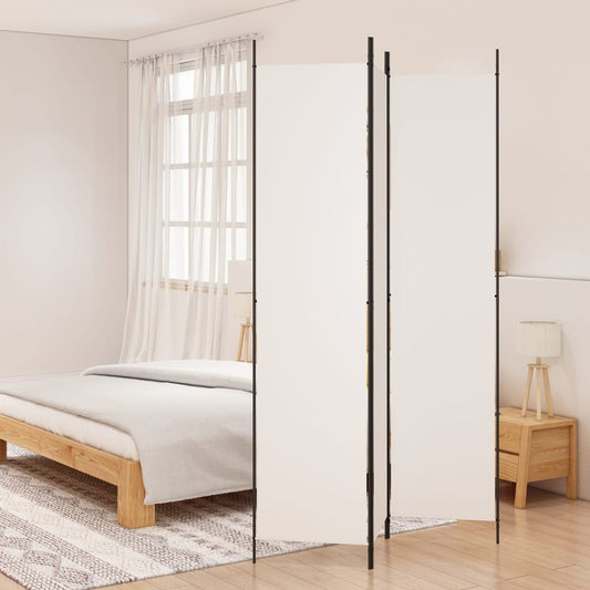 Elegant White Fabric 3-Panel Room Divider - 150x220 cm