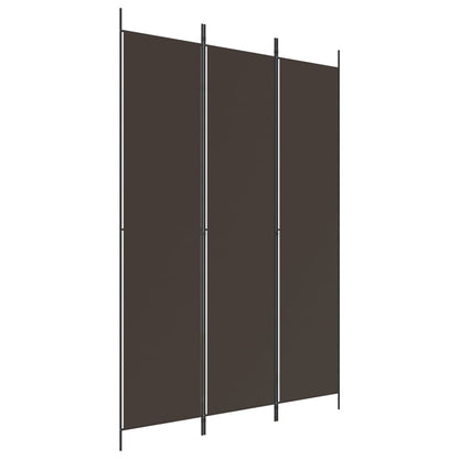 Brown Fabric 3-Panel Room Divider 150x220 cm - Stylish Privacy Screen