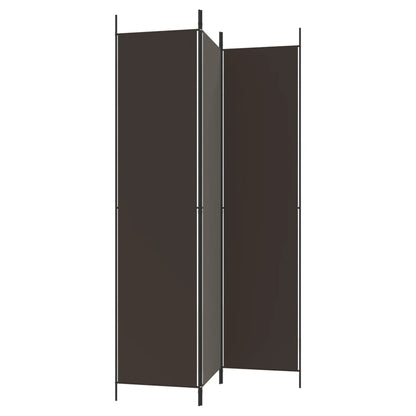 Brown Fabric 3-Panel Room Divider 150x220 cm - Stylish Privacy Screen