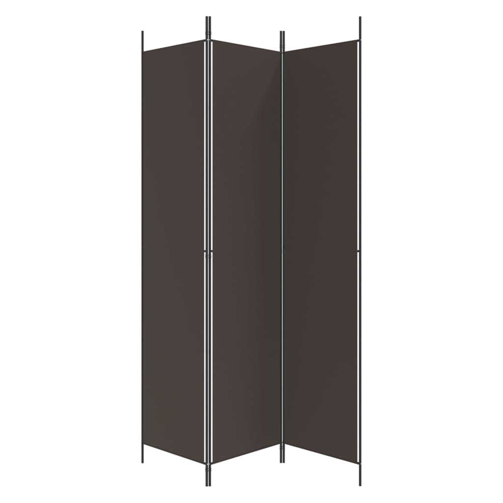 Brown Fabric 3-Panel Room Divider 150x220 cm - Stylish Privacy Screen