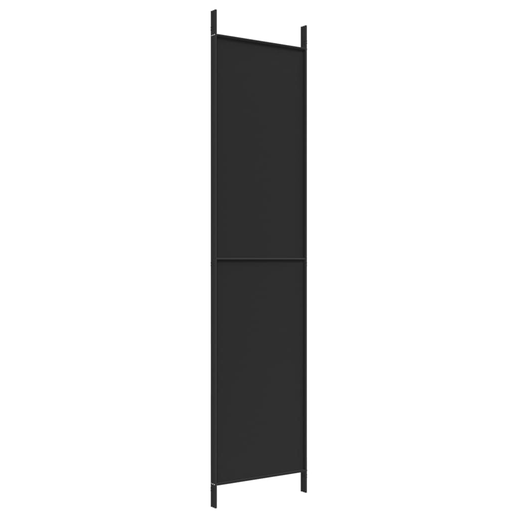 Black Fabric 3-Panel Room Divider - 150x220 cm