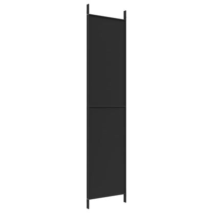Black Fabric 3-Panel Room Divider - 150x220 cm