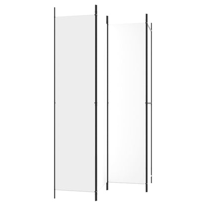 White 4-Panel Fabric Room Divider, 200x220 cm