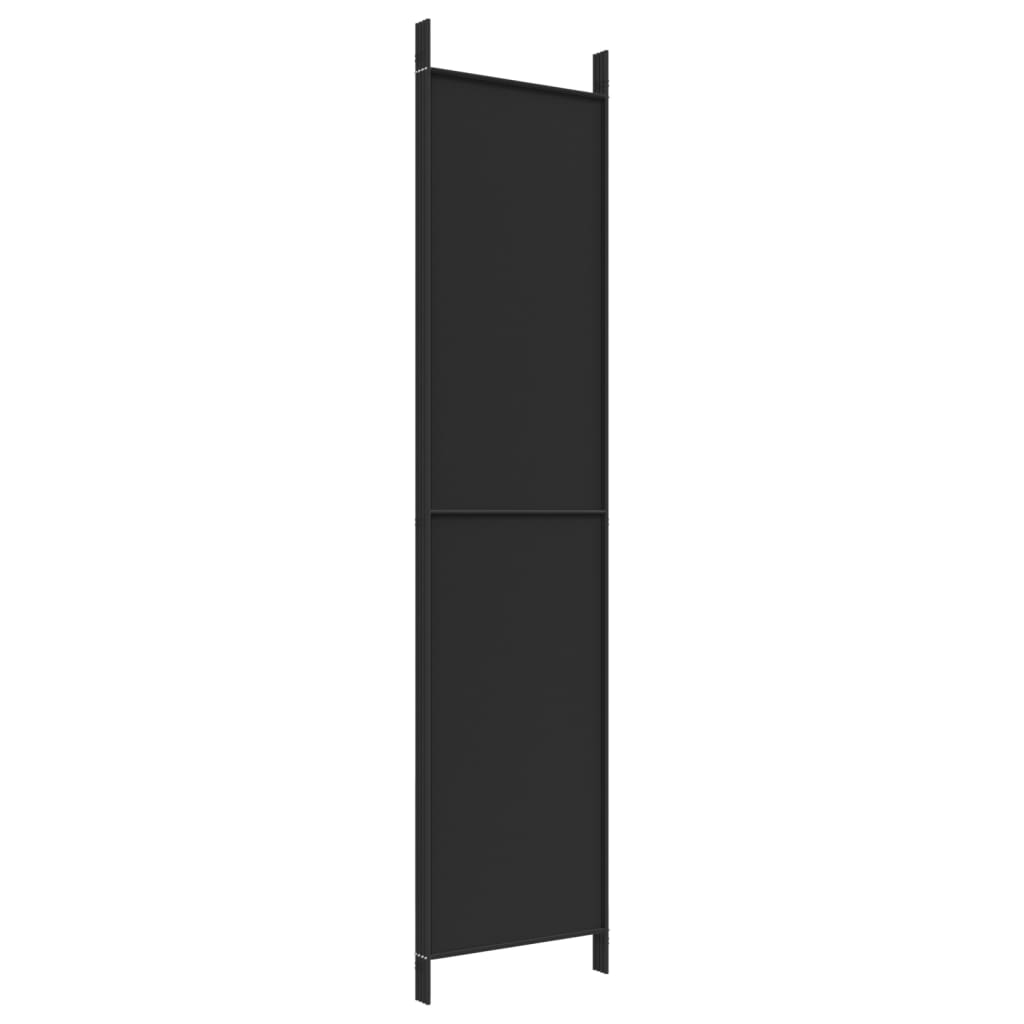 Elegant Black Fabric 4-Panel Room Divider - 200x220 cm