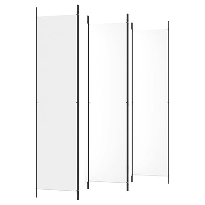 White 5-Panel Fabric Room Divider, 250x220 cm