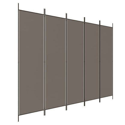 Anthracite 5-Panel Fabric Room Divider 250x220 cm