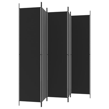 Elegant Black Fabric 5-Panel Room Divider - 250x220 cm