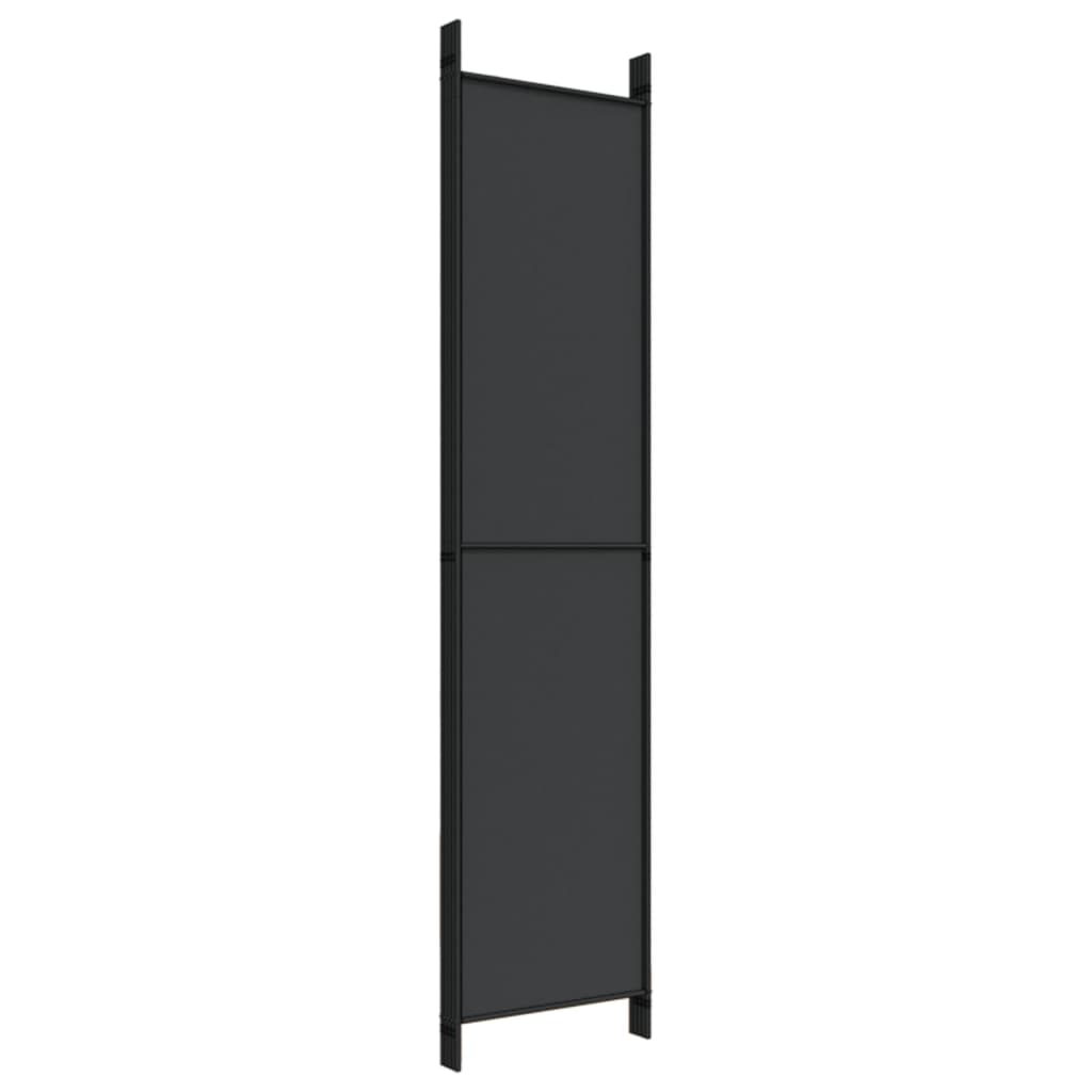 Elegant Black Fabric 5-Panel Room Divider - 250x220 cm