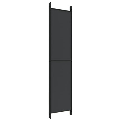Elegant Black Fabric 5-Panel Room Divider - 250x220 cm